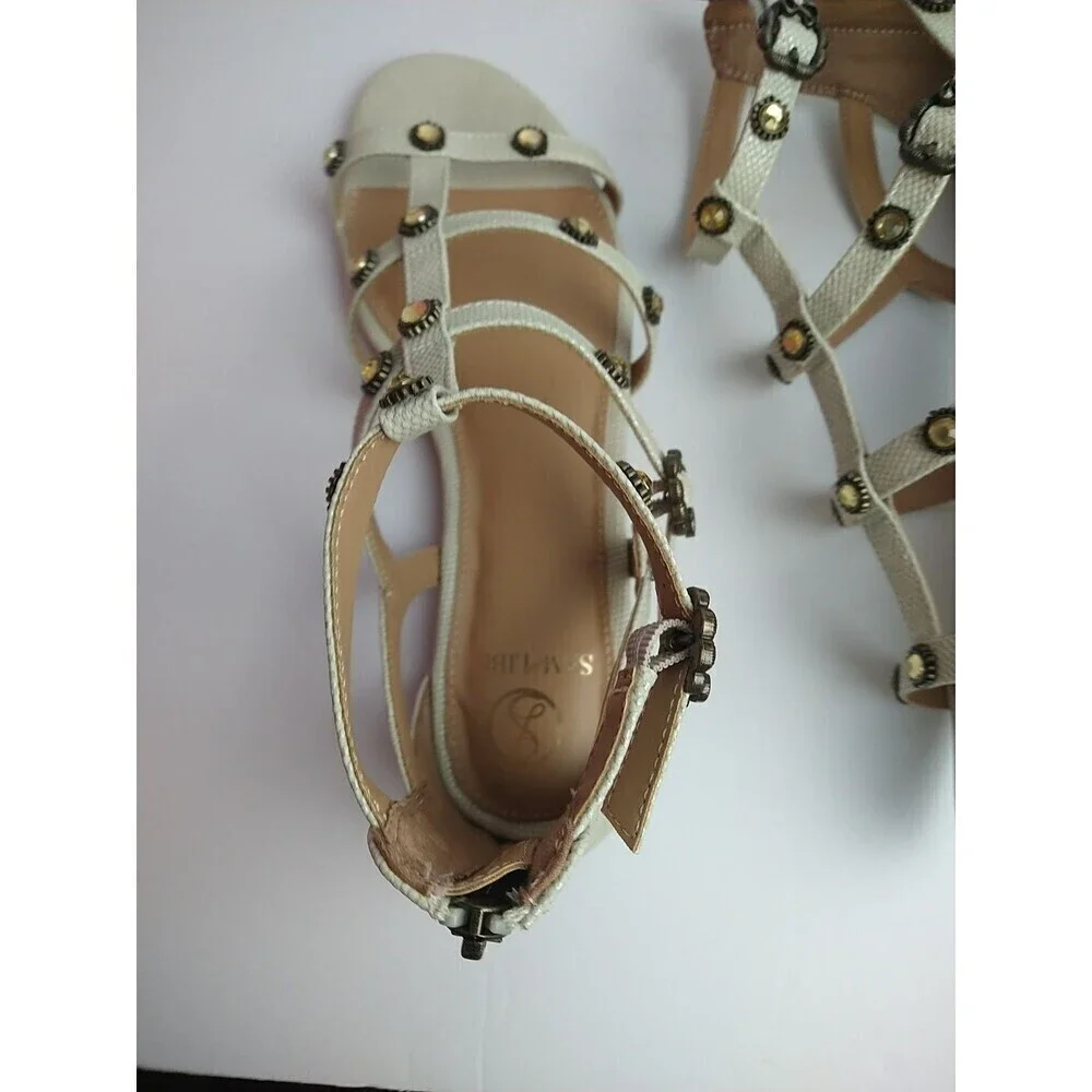NWT Sam & Libby Rhonda Gladiator Sandal Soft Silver Size 9 Adjustable Strap